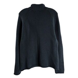 J. Crew Navy/Green Rolled Neck Sweater